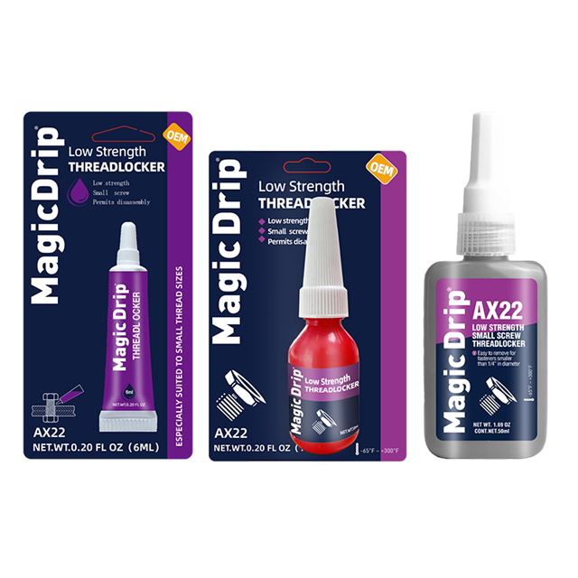 Magic Drip Small Size Purple Liquid 222 Low Strength Threadlocker 6ml 10ml 50ml Anaerobic Sealant Adhesive