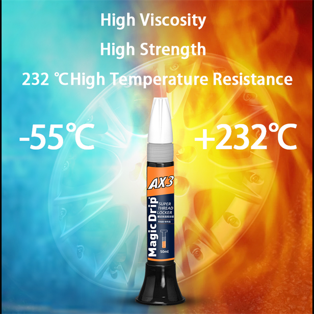 AX3 50ml Orange Threadlocker Large Screw Sealing Prevent Looseing Oil Resistance Screw Glue