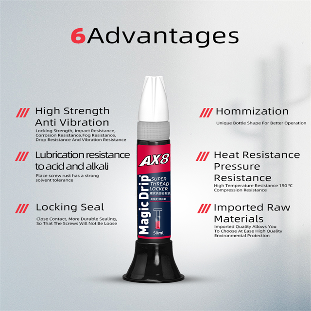 Ultra High Strength 50ml Threadlocker Large Bolt Fasteners Locking And Sealing More Than M25